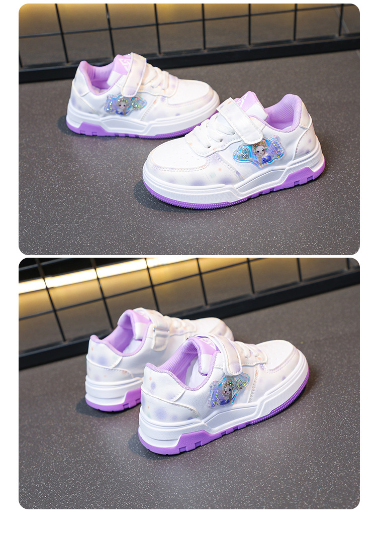 2024 Frühling und Herbst Neue Mädchen Sport Casual Running Rutschfeste Grundschulschuhe mit weicher Sohle, weiße Schuhe_voghion.com