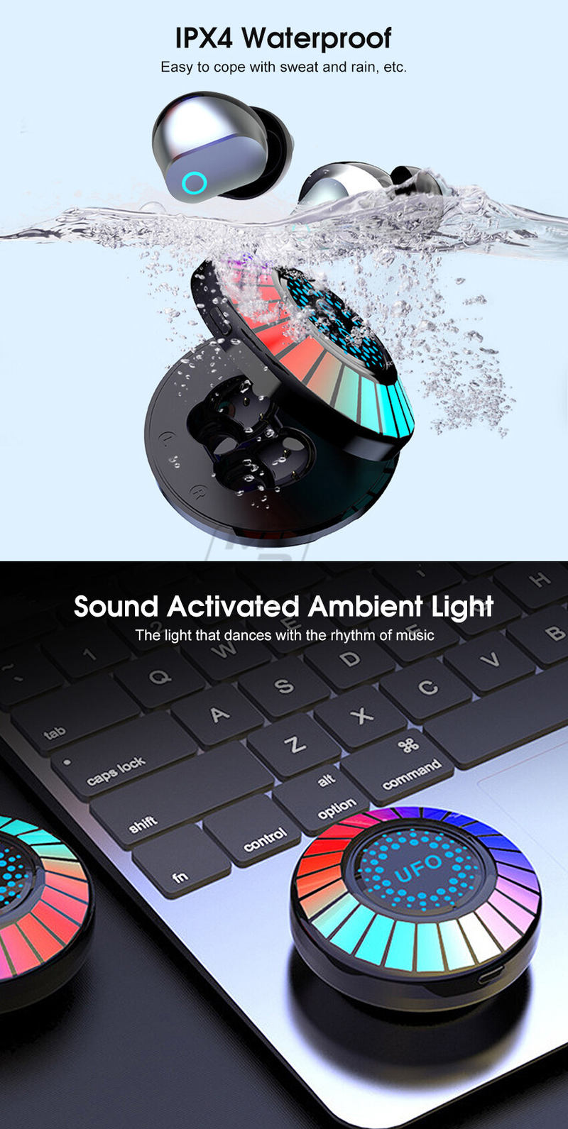 Magazin oficial 2024 TWS căști Bluetooth Gaming căști wireless Bluetooth 5.3 căști intraauriculare cu anulare a zgomotului căști sport căști impermeabile_voghion.com