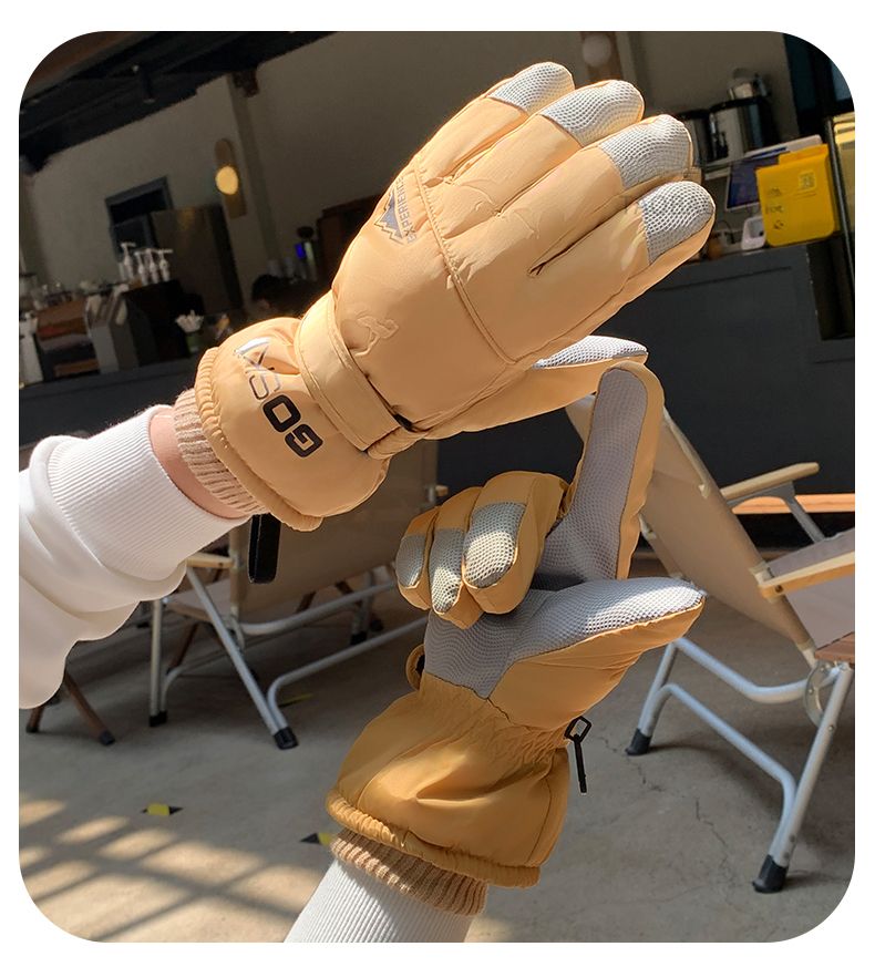 Warme Handschuhe für Herren, Winter, Reiten, elektrisches Motorrad, winddicht, kältebeständig, wasserdicht, Skifahren, Fleece, dicke Baumwolle_voghion.com
