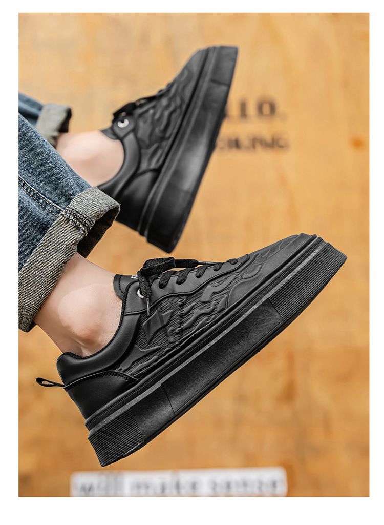 Men's Spring New Breathable White For Male Students Versatile Thick-Soled Sneakers Casual Board Trendy Shoes_voghion.com