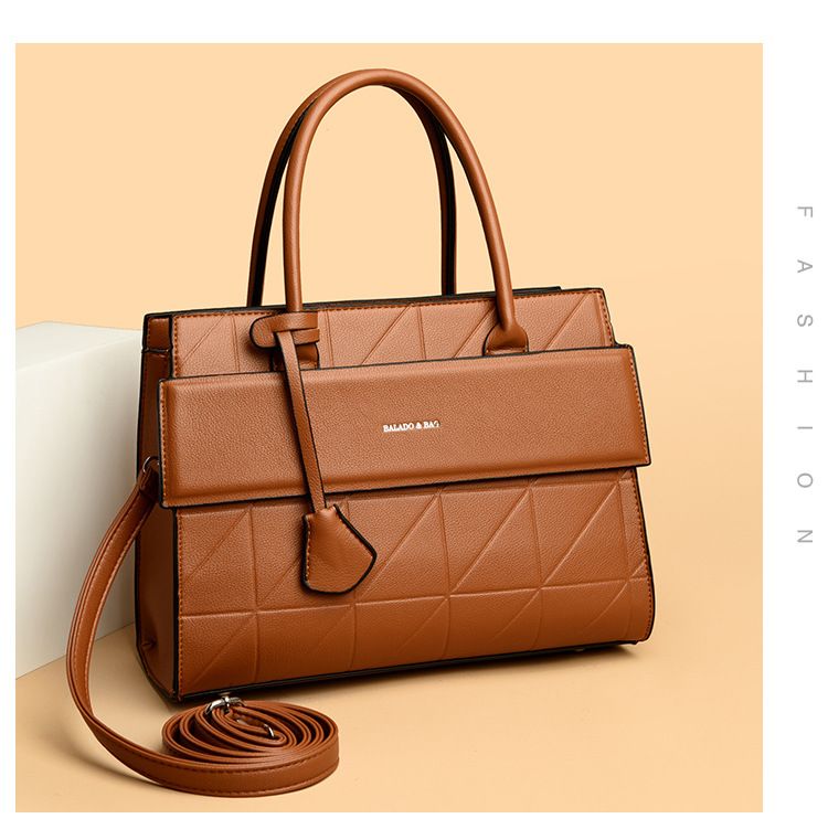 Ensemble élégant de 3 sacs à main urbains en cuir PU - Sac bandoulière, sac à main et sac cabas avec finition texturée pour femme (Noir/Argent/Caramel/Vert foncé)_voghion.com