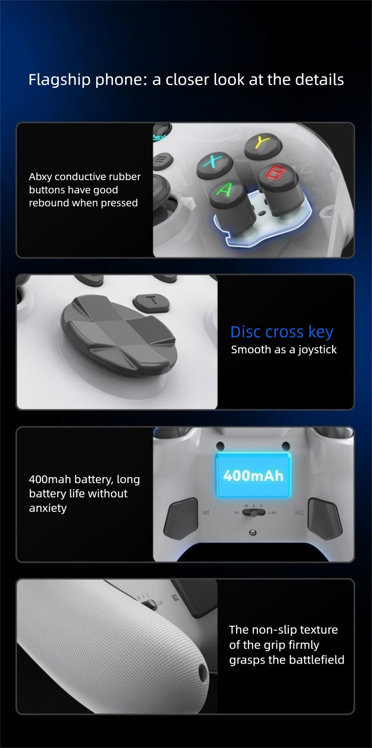 Game Controller Wireless PC Steam Bluetooth Drei-Modus Halle Joystick Trigger Schalter Multi-Plattform Universal_voghion.com