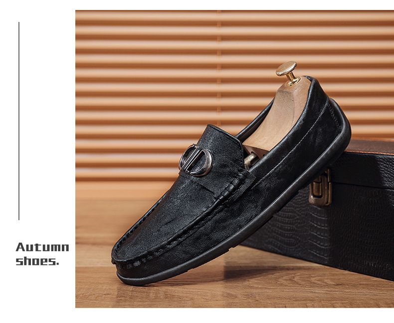 Moški novi poletni udobni, zračni, z mehkim podplatom iz usnja, vsestranski klasični poslovni slog moških čevljev z fižolom_voghion.com