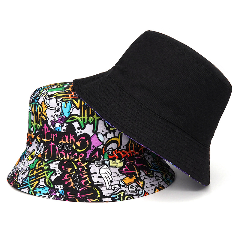 Cartone animato Panama Cappelli da pescatore Lettera animale Stampa Cappello da pescatore Cappelli da sole estivi per donna Uomo Berretto da pesca reversibile_voghion.com