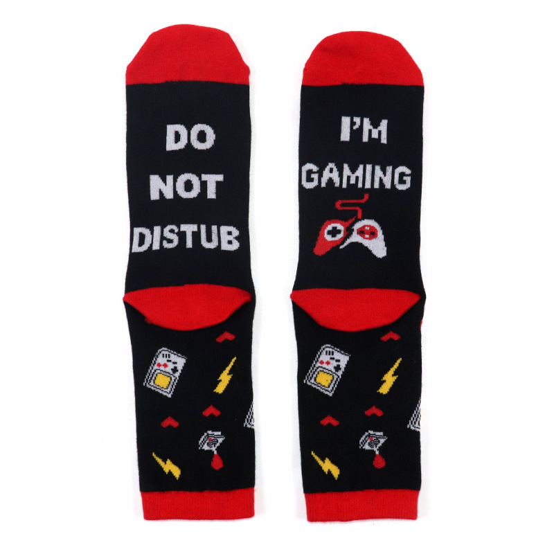 Underwear & Sleepwears Spot I'M GAMING foot sole letter jacquard hot selg long cotton socks_voghion.com