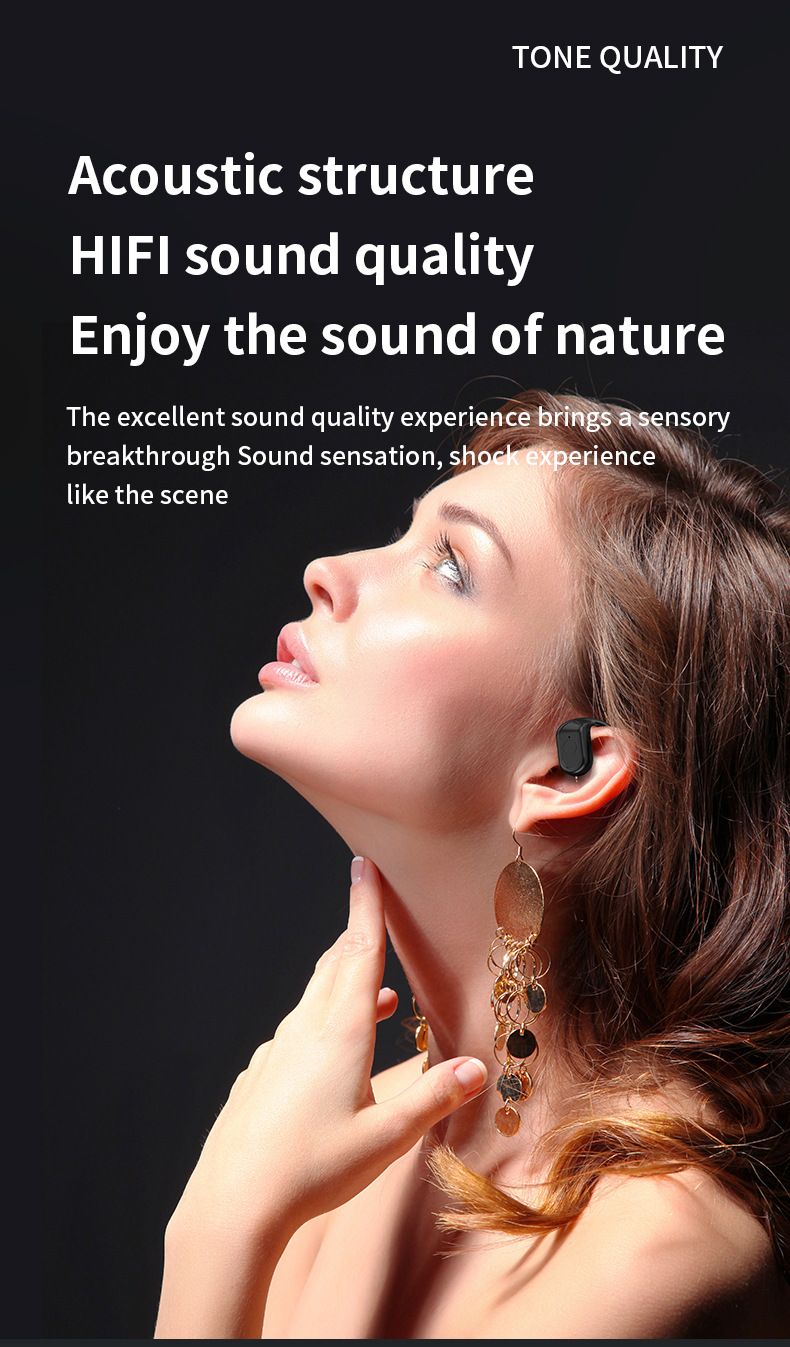 Nová otevřená Bluetooth headsetová sluchátka, skutečně bezdrátová, s háčkem na uši, ultra dlouhá výdrž baterie, kostní vedení, sportovní sluchátka bez uší_voghion.com