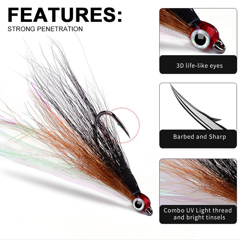 Bionic Lure Anchor Feather Hair Tying Single Barbed Fish Hook Gear Accessoires Vissen_voghion.com