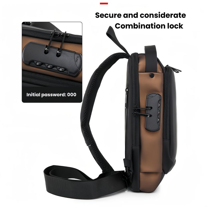 Oxford Fabric Sling Backpack With USB Charging Port, Adjustable Strap - Casual Outdoor Crossbody Bag For Hiking And Travel_voghion.com