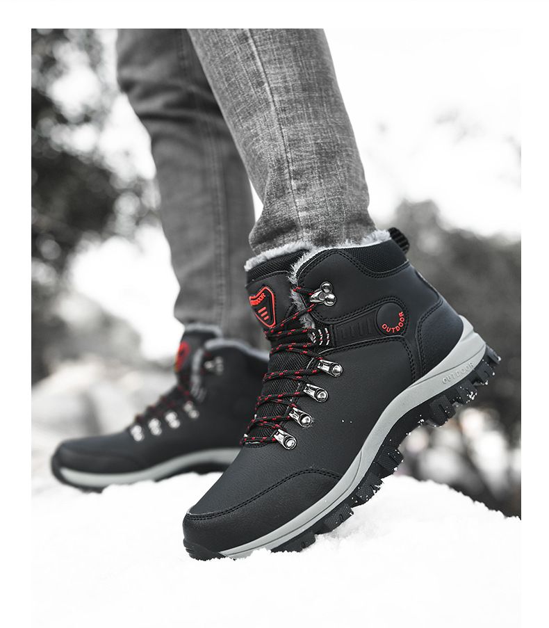 Botas de neve grossas e quentes de lã e tamanhos grandes para homens_voghion.com