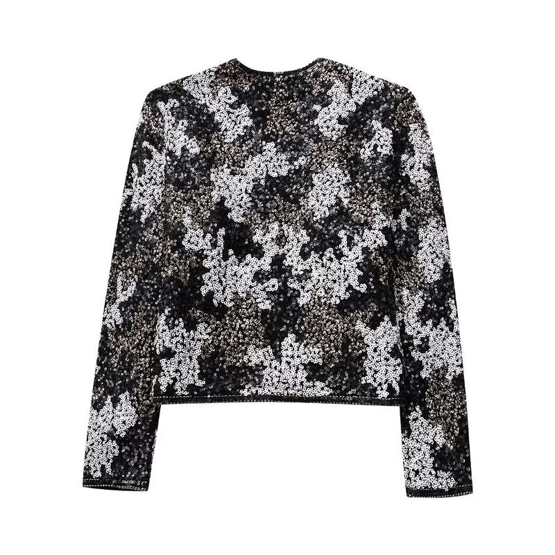 2024 Spring New Round Neck Wind Bead Decorative Open Front Coat_voghion.com