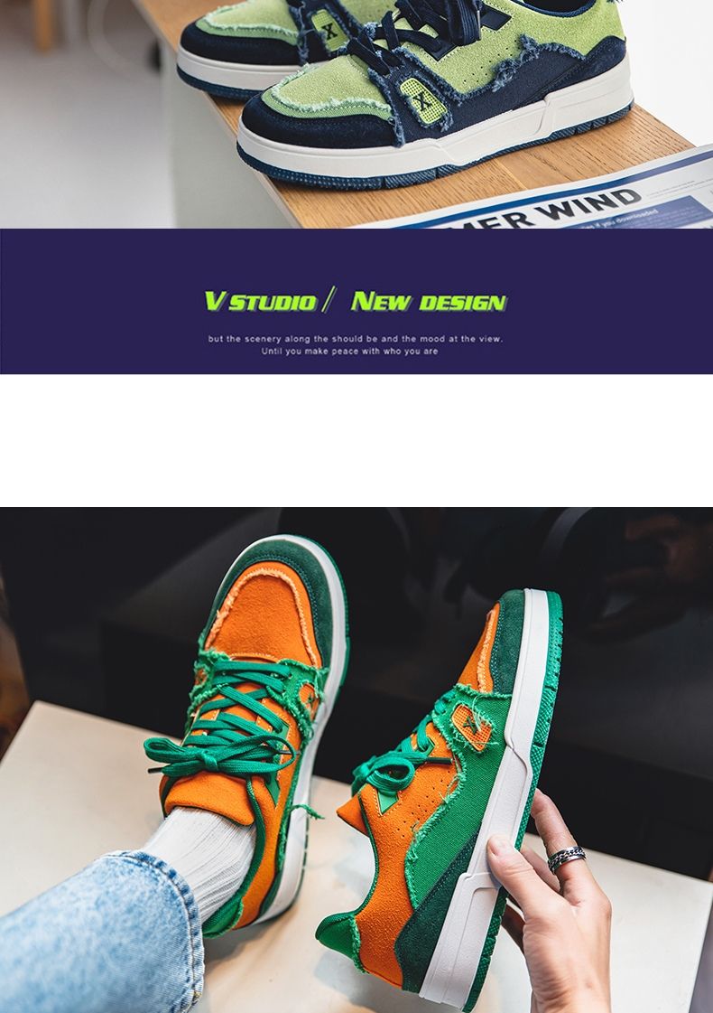 Scarpe da ginnastica firmate da uomo arancione moda primavera Skateboard Piattaforma sportiva per sport all'aria aperta Scarpe da skate Uomo Scarpe da ginnastica zapatillas_voghion.com