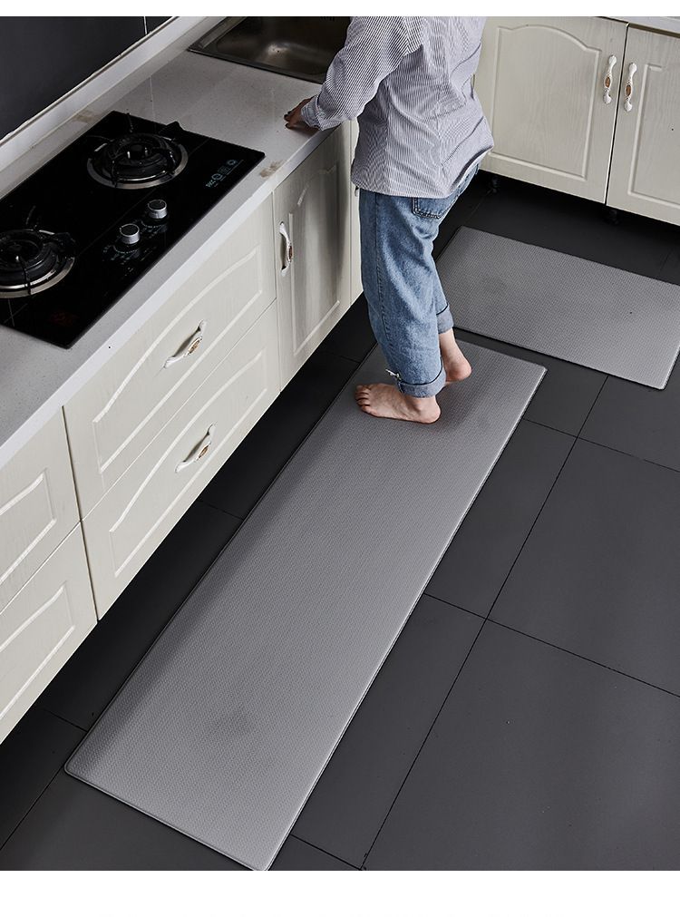 Anti-Fatigue Kitchen Mat - Non-Slip Floor Cushion For Standing (Memory Foam Waterproof Easy Clean 24"X36" Grey/Black)_voghion.com