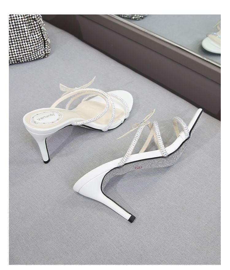 Neu Sandalen frauen linie mit strass bogen sexy große größe high heels stiletto_voghion.com