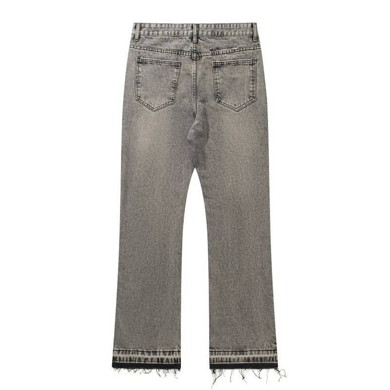 Roupas masculinas American Smoky Gray Tassel 507 Retro Cement Gray Calças Jeans Cleanfit_voghion.com