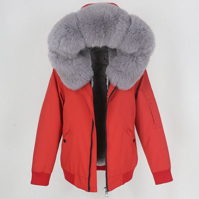 Women's Clothing New Style Parka With Thickened Artificial Fur Lining, Detachable Real Fur Large Fur Collar Jacket For Women_voghion.com