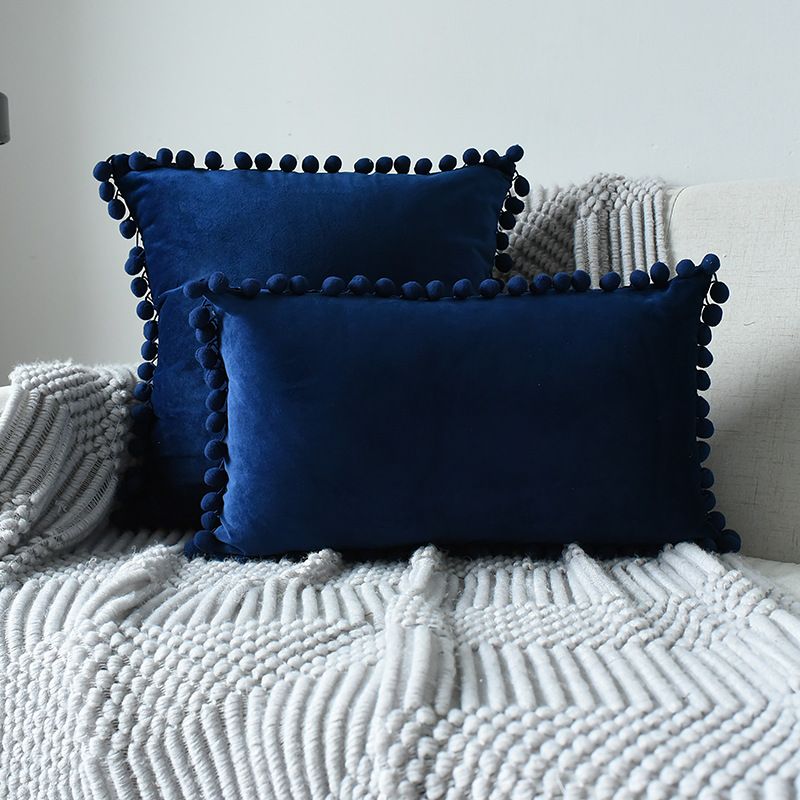 Kissenbezüge aus Samt, weiche dekorative Kissen für Sofa, Dekokissenbezug mit Quasten, Fransen, Boho-Akzent-Kissenbezüge für die Couch_voghion.com