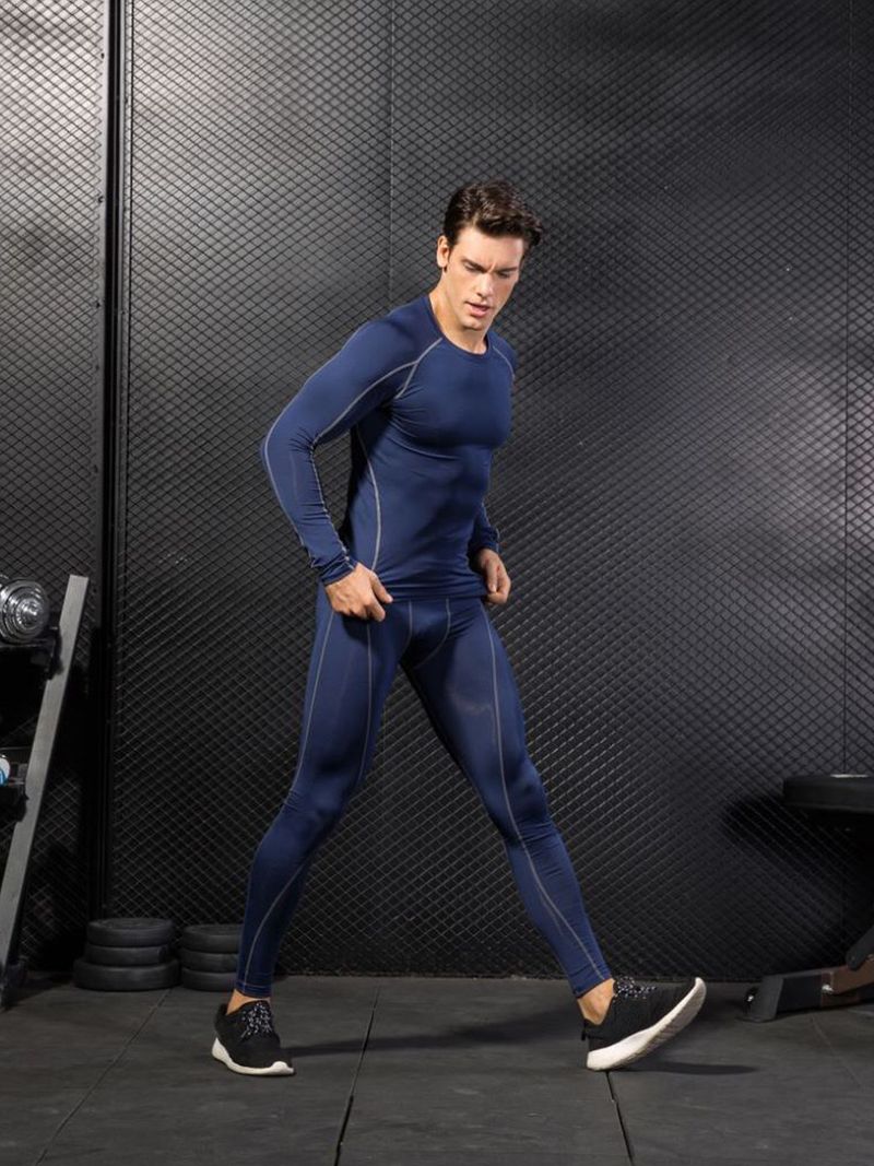 Men's Big & Tall Compression Workout Set, Quick-Dry Moisture Wicking Athletic Suit For Gym Training_voghion.com
