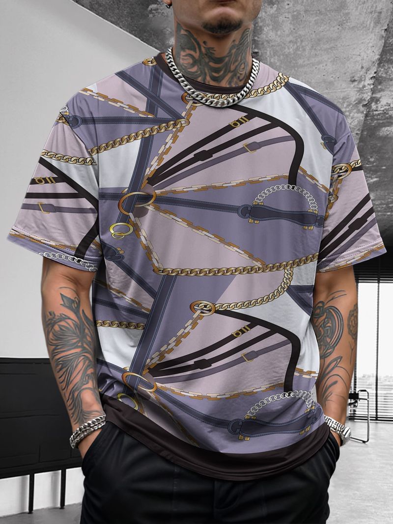 Sommer Neue Herren Kontrastfarbe Street Style Patchwork Mode Lässig Vielseitig Atmungsaktiv Kurzarmhemd_voghion.com