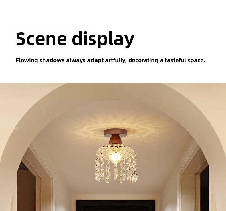 Crystal Entryway French Modern Minimalist Ceiling Staircase Lighting Balcony Hallway Corridor Light_voghion.com