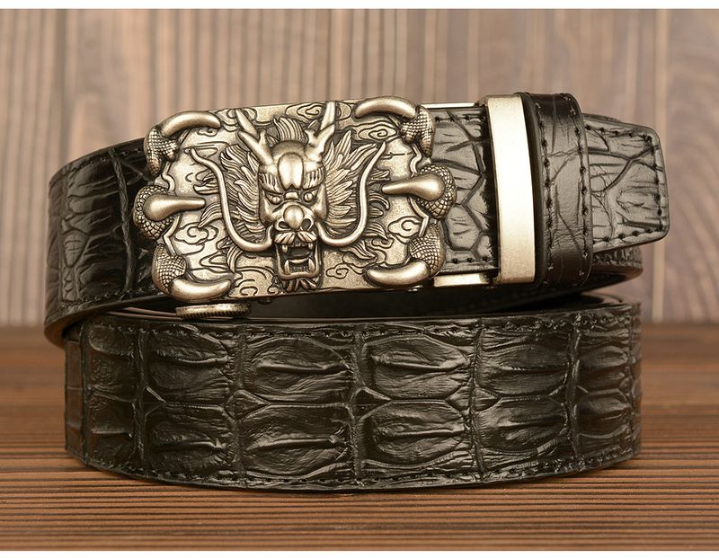 HOT Fashion Marke Echtes Leder Gürtel Business Hosen Strap Hose Ceinture Homme Rindsleder Drachen Automatische Schnalle Rindsleder_voghion.com