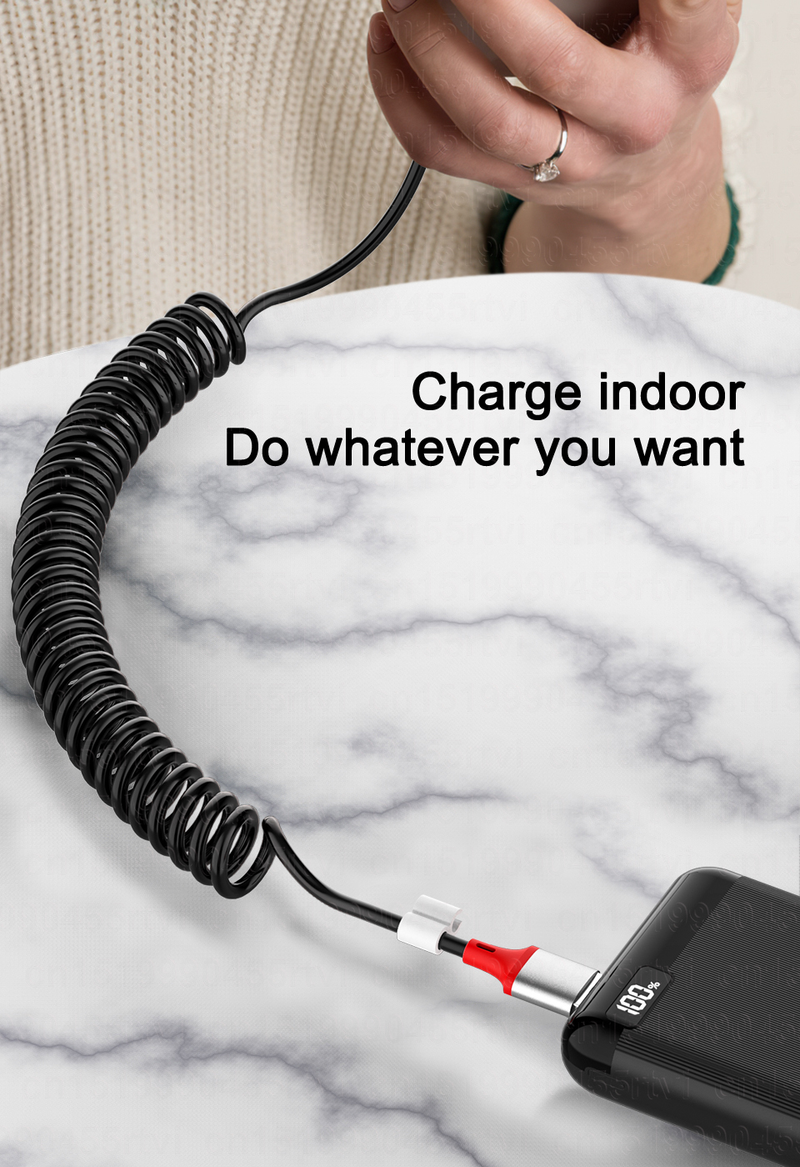 3 5A in 1 Spring Charging USB Cable For Huawei 3in1 2in1 Micro USB Type-C Fast Charger Data Cable Cord For iPh    _voghion.com