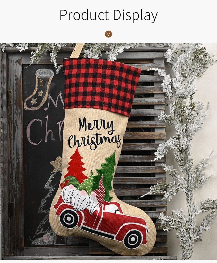 001 Forniture per decorazioni transfrontaliere, calzini natalizi in tela di iuta, borsa regalo, vecchio uomo della foresta_voghion.com