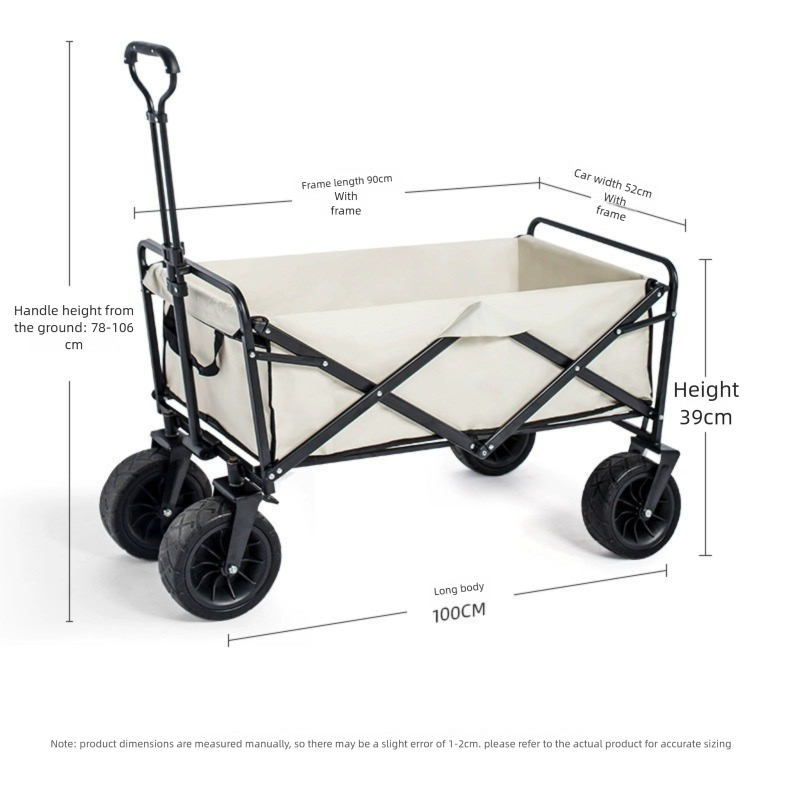 Tragbarer Picknickwagen für den Außenbereich, kleiner Anhänger, Campingwagen, Faltwagen_voghion.com
