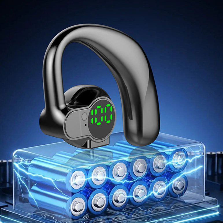 Auricolare Bluetooth girevole con display digitale universale, indossabile a sinistra e a destra, con suono ampio e batteria a lunga durata_voghion.com