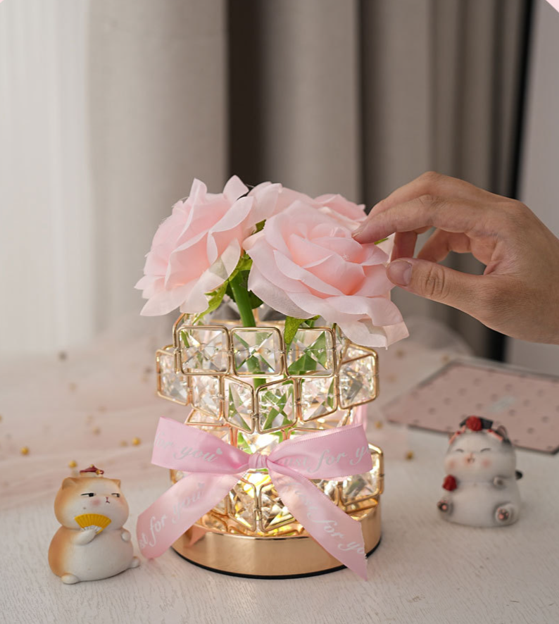 Neue Zauberwürfel LED Rose Nacht Dekorative Tischlampe Atmosphäre Licht Valentinstag Geburtstagsgeschenk Bouquet Ornament_voghion.com