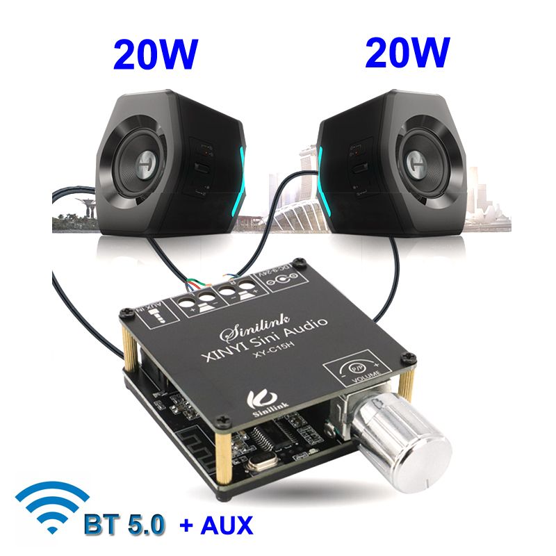 2*20W effektförstärkare klass D Bluetooth-kompatibel ljud 10W~200W HiFi-stereo trådlös musikspelare mini-app digital förstärkare_voghion.com