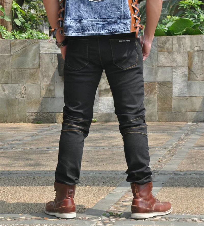 Jeans da motociclista per uomo e donna - Impermeabili, antivento e traspiranti per tutte le stagioni con protezioni integrate per le ginocchia - Denim elasticizzato per il massimo comfort_voghion.com