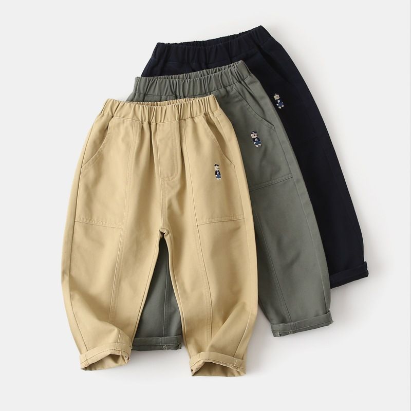 Children's Pants Wholesale New Boys' Casual Trousers Korean Style Baby Embroidered Pants One Piece Trendy_voghion.com