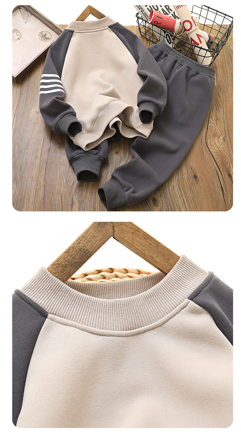 Pull en peluche pour garçons, veste chaude d'hiver pour enfants, vêtements pour filles, ensemble tricoté deux pièces, tendance en direct_voghion.com