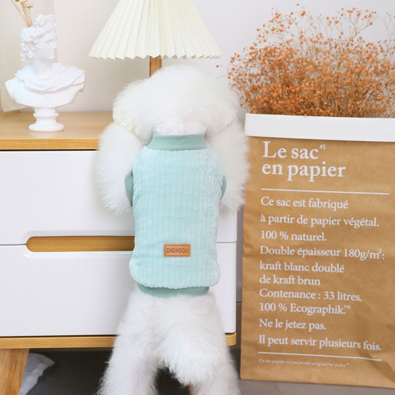 Pet dog autumn and winter new pet clothing, two legged jacket, 21 vertical Korean version flannel jacket_voghion.com