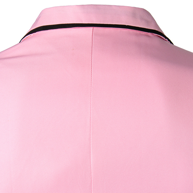 Långärmad slimmad enfärgad kostym med skarvad lapel slim enknappsdräkt för män_voghion.com