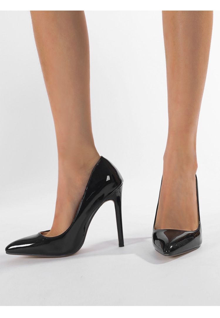 Zapatos de mujer, zapatos sencillos, festival de primavera, nuevos, de celebridades de internet, estilo europeo y americano, negros, avanzados, emocionales, puntiagudos, negros, tacones altos._voghion.com