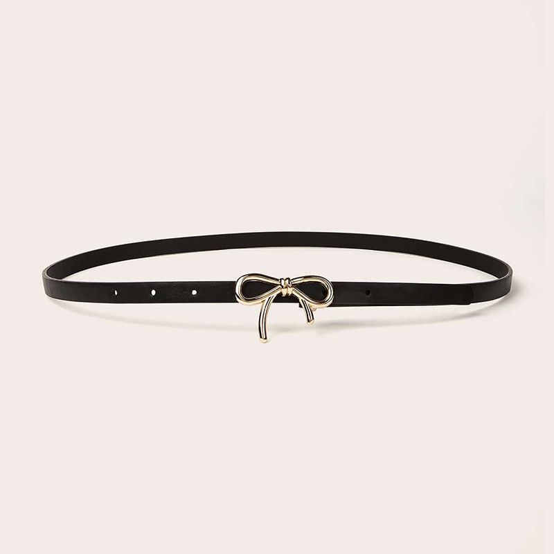 Cinturón de cuero fino con lazo decorativo para mujer, versátil, con envío el mismo día, muy vendido_voghion.com