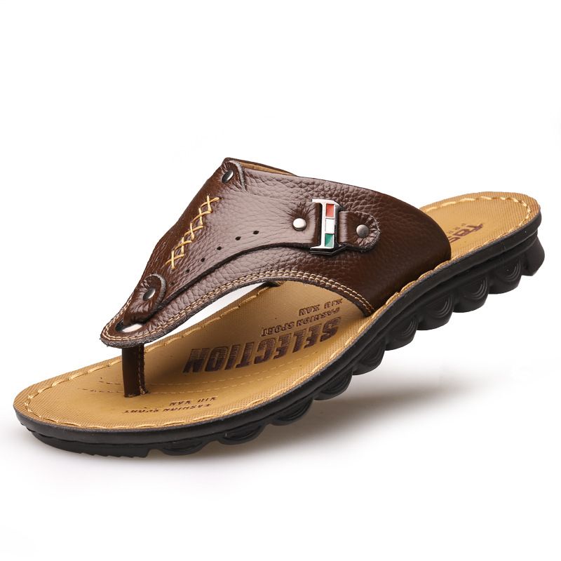Sandali da uomo di qualità imbattibile, estate 2023, nuovi, casual e comodi, in pelle di mucca, con clip, infradito, scarpe da uomo_voghion.com
