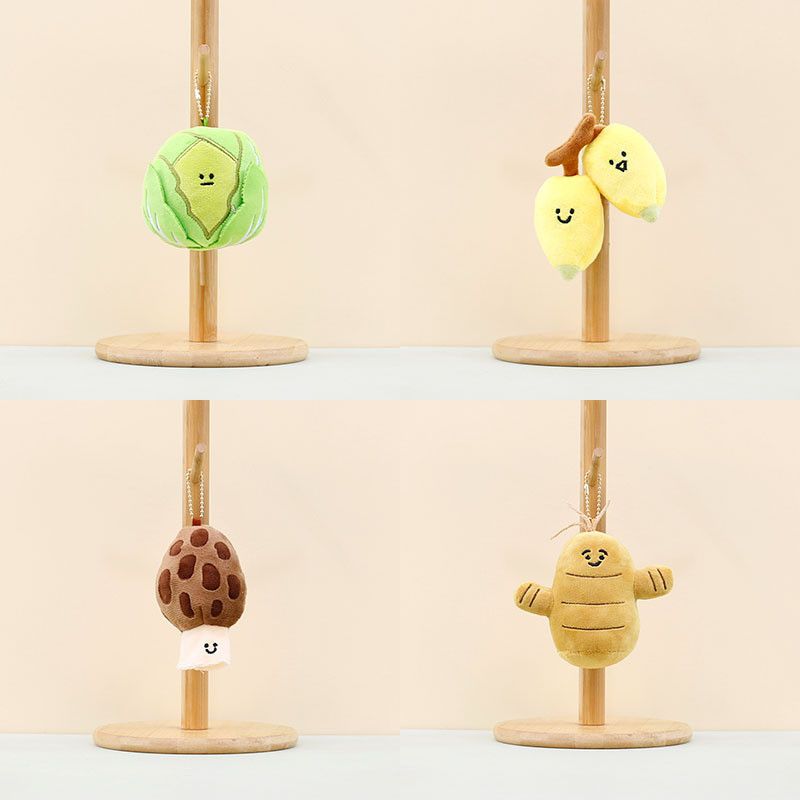 Vegetable Plush Adorable Banana Pendant Cute Mushroom Ginger Charm Cartoon Bag_voghion.com
