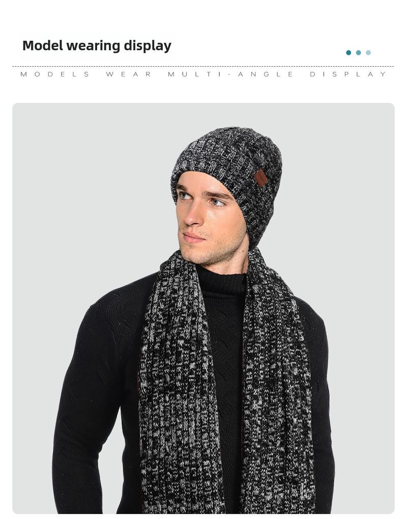 Cappello di lana sciarpa ispessito antifreddo regalo di Natale guanti lavorati a maglia cappello sciarpa set tre pezzi caldo e resistente_voghion.com