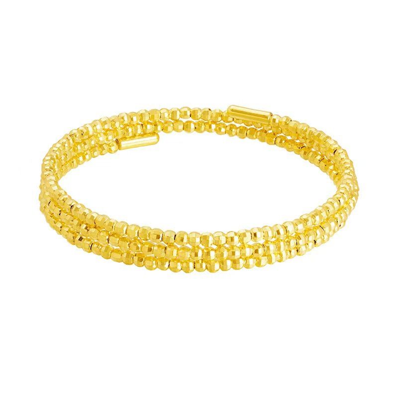 Bracciale retrattile di alta qualità da donna, in vero metallo placcato oro, stile semplice_voghion.com