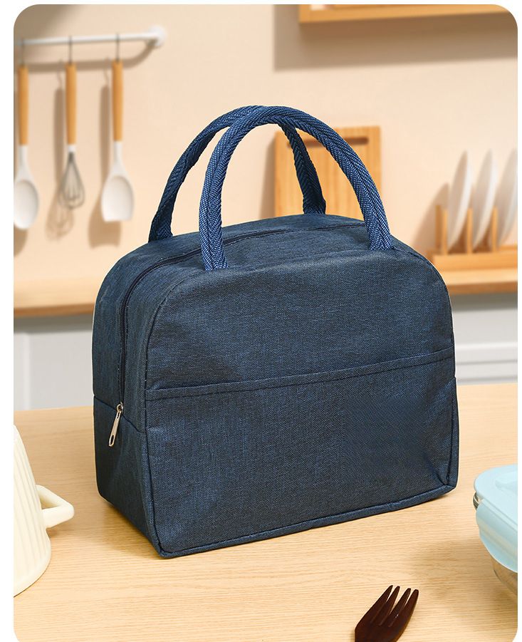 Japanese Style Aluminum Foil Simple Insulated Box Oxford Cloth Large Capacity Thickened Handheld Bento Lunch Bag_voghion.com