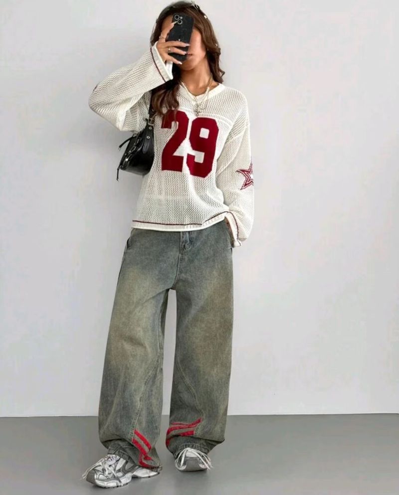 Abbigliamento da donna Maglia a righe stampata digitalmente Maglia camicetta_voghion.com