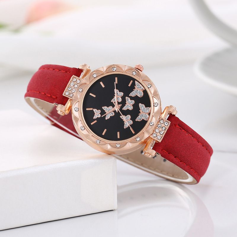 Heißer verkauf damen quarzuhr mode persönlichkeit einfache uhr schmetterling digitale gürtel uhr_voghion.com