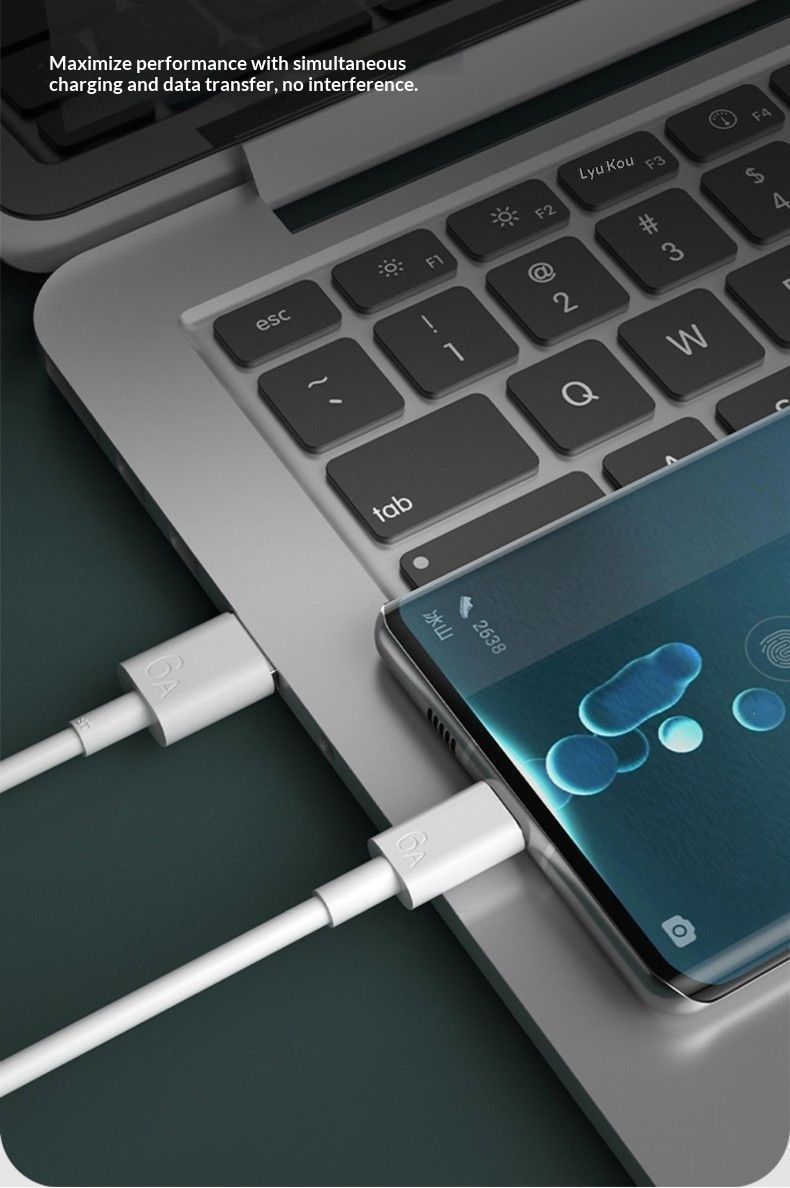 Câble de données Digitex compatible Huawei, 6 A, double port USB-C, charge rapide 100 W/88 W/66 W, compatible avec Honor Mate 60, Pura 70 et Nova._voghion.com