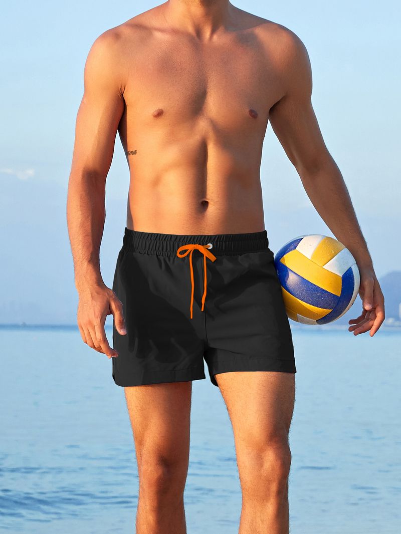 Herrestrandshorts med indvendig mesh, trekvartbukser, store bukser, moderigtige, hurtigttørrende badebukser, der modvirker pinligheder. Producent:_voghion.com