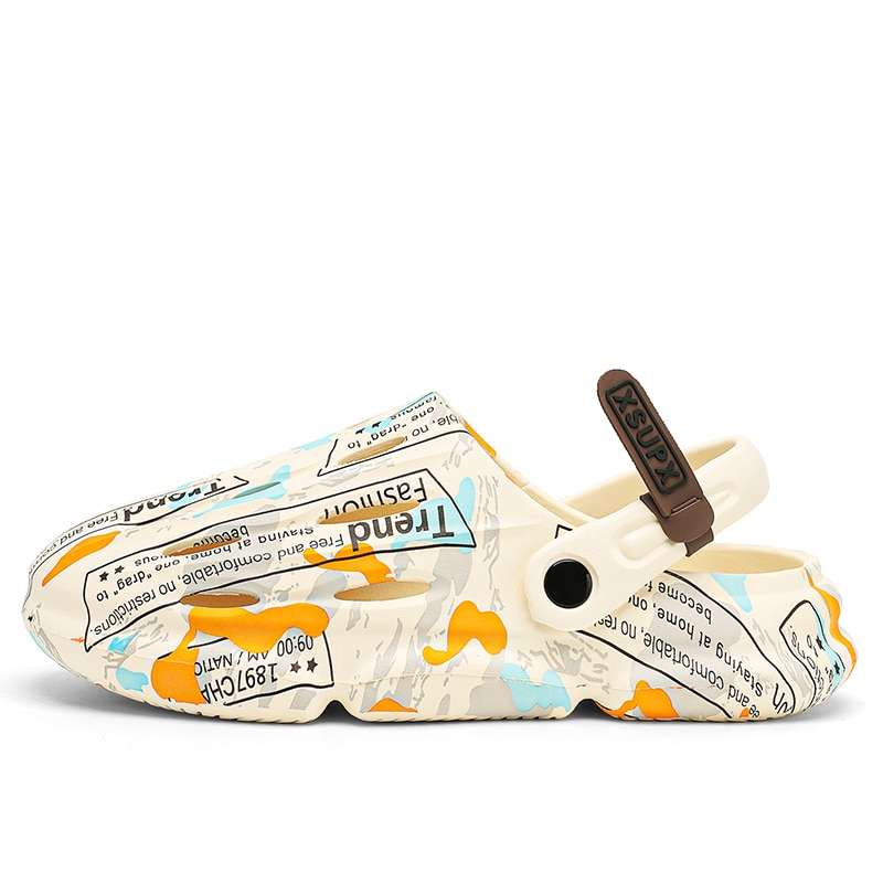 Slippers Beach Hollow Hole Man Platform Sandals Summer Men Casual Shoes EVA Slides Outdoor Flip-Flops_voghion.com