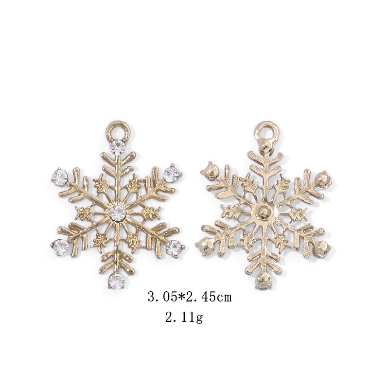 Weihnachtsohrringe, kreative Strass-Glocken-Schneeflocken-Weihnachtsbaum-Ohrringe, Geschenk für Heiligabend_voghion.com