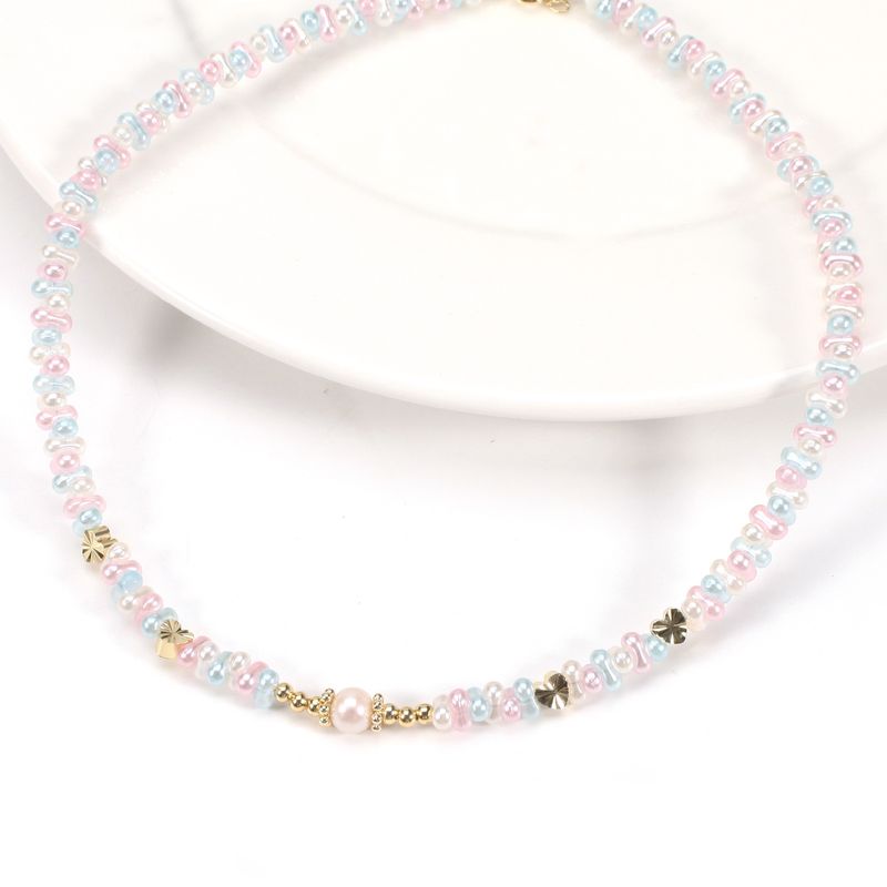 Der Liebe Rosa Und Weiß Erdnüsse Natürliche Süßwasser Perle Armband Halskette Set Weibliche_voghion.com