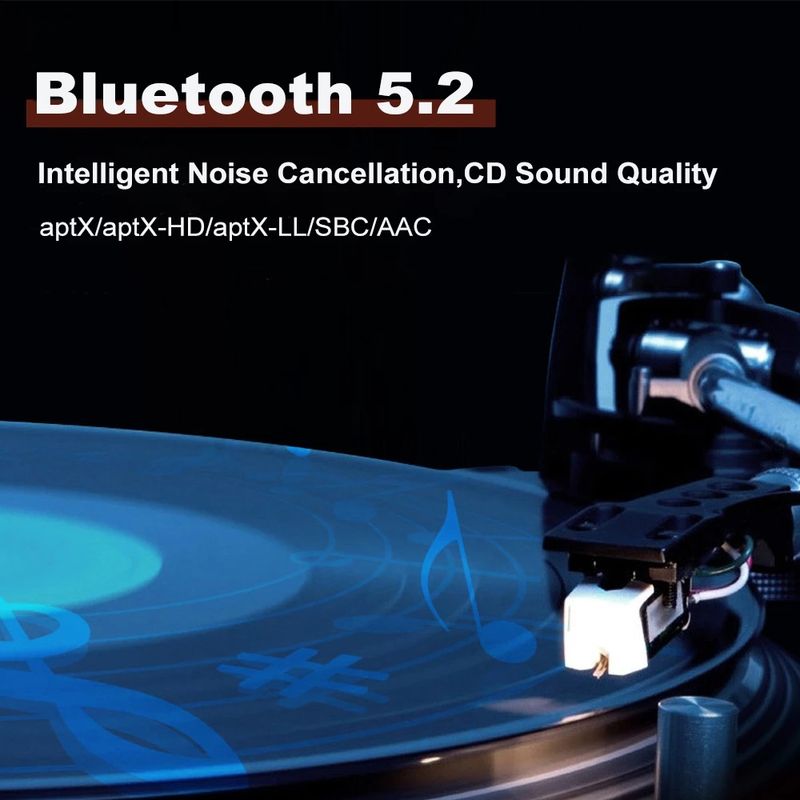 2 an 1 Bluetooth 5.2 Audio Adapter Kabellos Stereo Musek Empfänger Sender Ënnerstëtzung aptX/aptX-LL/aptX-HD Fir Auto Fernseh Lautsprecher_voghion.com